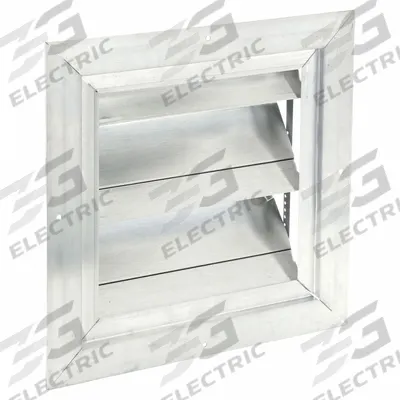 Dayton 13.75"H-W 4.5"L Aluminum Backdraft Dampr: For 10 in Fan, Single Panel, 13 3/4 in H - Wall-Mount Backdraft Dampers