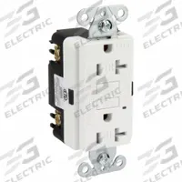 APPROVED VENDOR GFCI Receptacle: Duplex, 5-20, White, GFCI, 125V AC, 20 A, 2 Pole / 3 Wire (MPN 62175)