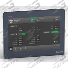 SCHNEIDER ELECTRIC Touch Panel: TFT Color LCD, 12.1 in Display Screen Size, 24V DC, Resistive (MPN HMIDT651). Key specifications — Supply Voltage Rating: 24V DC.