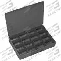 Compartment Drawer: 13 5/8 in x 9 7/8 in x 2 1/8 in, 2 1/8 in x 3 3/16 in x 2 3/16 in, 0 Dividers (MPN 209-95-D938). Key specifications — Color: Gray; Compartment HxWxD: 2 in x 3-3/16 in x 2-3/16 in; Number of Compartments: 16; Removable Dividers: No; Compatible Manufacturer Model Number: 307; Brand: DURHAM MFG.