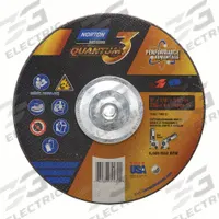 NORTON Depressed Center Wheel: Type 27, 9" x 1/8" x 5/8"-11, Ceramic, 24 Grit, Quantum 3 SG (MPN 66252839431). Key specifications — Series: Quantum 3 SG; Brand: NORTON.
