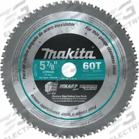 MAKITA Circular Saw Blade: 5 7/8 in Blade Dia., 60 Teeth, 0.04 in Cut Wd, 5/8 in Arbor Size, Carbide (MPN A-96110). Key specifications — attr1116119: MAKITA; attr1145631: Stainless Steel.