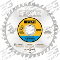 DEWALT Circular Saw Blade: 5 1/2 in Blade Dia., 40 Teeth, 0.06 in Cut Wd, 13/16 in Arbor Size (MPN DWA7771). Key specifications — attr1116119: DEWALT; attr1145631: Stainless Steel.