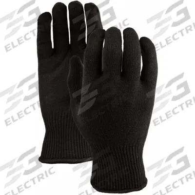 WATSON GLOVES Glove Liner: Fiber, 9 in Glove Lg, Black, Knit Cuff, Universal Glove Size - General Purpose Glove Liners