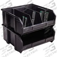 QUANTUM STORAGE SYSTEMS Bin Divider: 4 3/4 in x 2 7/8 in, Electrostatic Discharge Conductive, Black (MPN DUS210CO). Key specifications — Compatible Manufacturer Model Number: QUS210; Brand: QUANTUM STORAGE SYSTEMS.