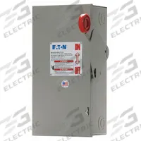 EATON Safety Switch: Non-Fusible, 30 A, Three Phase, 600V AC, Galvanized Steel, Indoor (MPN DH361UGK). Key specifications — attr867131: EATON.