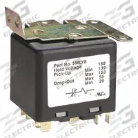 Potential Relay: 139V AC to 153V AC Pick Up, 55V AC Drop Out, Any Position, 168V AC (MPN 5MLY8). Key specifications — Coil Voltage: 168V AC; Contact Form: SPST; Maximum Drop Out Voltage: 55V AC; Brand: APPROVED VENDOR.