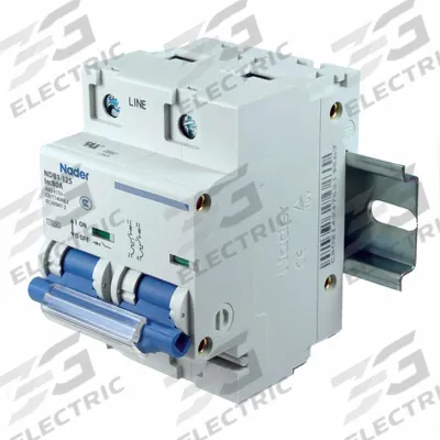 NADER Circuit Breaker: 80 A Amps, 60V DC, 10 kA at 480 V AC, Screw Clamp, 240V AC - C-Curve, 2-Pole UL1077 DIN Rail-Mount Supplementary Protectors