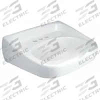 ZURN Bathroom Sink: Z5340, White, Vitreous China, 20 in Overall Lg, 18 in Overall Wd, 2 Faucet Holes (MPN Z5344). Key specifications — Series: Z5340; Includes: Hanger Plate; Color: White; Brand: ZURN; Sink Type: Bathroom; Material: Vitreous China; Sink Material: Ceramic.