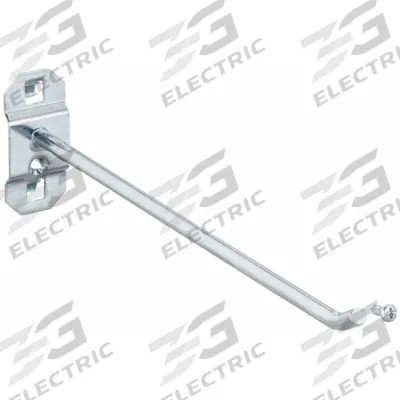 APPROVED VENDOR Single Rod Pegboard Hook: 8 1/2 in x 1 in, Screw-In, Surface - Hooks for Square-Hole Pegboard