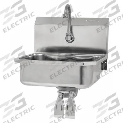 SANI-LAV Hands-Free Sink: 1 Stations, 5 in Bowl Dp, 14 in Bowl Lg, 11 in Bowl Wd - One-Station Wall-Mounted Hand Sinks with Faucets