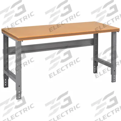 TENNSCO Workbench: Adj Ht, Compressed Wood, 60 in x 30 in, 1,900 lb Overall Load Capacity - Open-Base Workstations