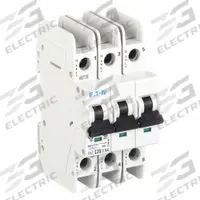 EATON IEC Miniature Circuit Breaker: 20 A Amps, 48/96V DC, 14kA at 277/480V AC, Screw Clamp, C (MPN FAZ-C20/3-NA). Key specifications — DC Voltage Rating: 48/96V DC; Max. AIR Rating: 14kA at 277/480V AC; Terminal Connection: Screw Clamp; Brand: EATON.