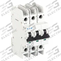 EATON IEC Miniature Circuit Breaker: 20 A Amps, 48/96V DC, 14kA at 277/480V AC, Screw Clamp, C (MPN FAZ-C20/3-NA). Key specifications — DC Voltage Rating: 48/96V DC; Max. AIR Rating: 14kA at 277/480V AC; Terminal Connection: Screw Clamp; Brand: EATON.