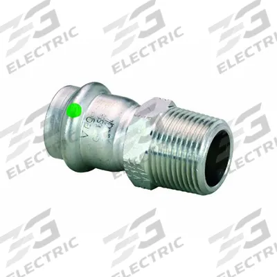 VIEGA PROPRESS Crimp Adapter Fitting: 1/2 in CTS x 3/4 in Pipe Size, Straight - Potable Water Stainless Steel Press Tube Fittings