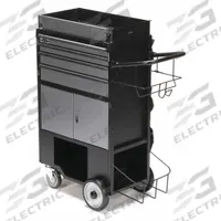 FLEXCART Tool Utility Cart: Black / Silver Drawer, 37 1/2 in Wd, 14 1/2 in Dp, 45 in Ht, No Lid (MPN FC-400LBC). Key specifications — attr1116772: FLEXCART; attr1116768: Padlock.