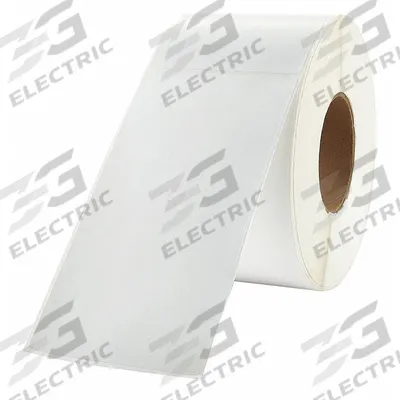 APPROVED VENDOR Printer Label: 4 in Label Wd, 8 in Label Ht, White, 3 in Core Dia. - Industrial Thermal Transfer Labels