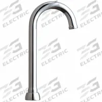 CHICAGO FAUCETS Spout: Spout, Arc, Swivel Spout, Brass, Polished Chrome, Laminar, UNEF (MPN GN1AJKABCP). Key specifications — Includes: Mounting Hardware; Product Type: Spout; Spout Style: Swivel; Body Material: Brass; Color/Finish: Polished Chrome; Brand: CHICAGO FAUCETS.