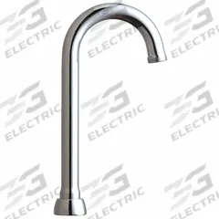 CHICAGO FAUCETS Spout: Spout, Arc, Swivel Spout, Brass, Polished Chrome, Laminar, UNEF (MPN GN1AJKABCP). Key specifications — Includes: Mounting Hardware; Product Type: Spout; Spout Style: Swivel; Body Material: Brass; Color/Finish: Polished Chrome; Brand: CHICAGO FAUCETS.