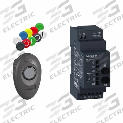 SCHNEIDER Wireless Push Button Kit: 22 mm Panel Mounting Size - Non-Illuminated Push-Button Transmitter & Receiver Kits