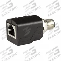 FINECABLES Adapter: M12 Male Straight x RJ45, Nickel Plated Brass, IP67, M12 Male Straight, RJ45 (MPN ASITPA-4512MD-S). Key specifications — Housing Material: Nickel Plated Brass; IP Rating: IP67; RJ45 Connector Type: M12 To RJ45 Adapter.