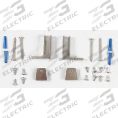 ASI GLOBAL Panel Bracket: Stainless Steel, Brushed, 2 1/2 in Overall Ht, 3 1/4 in Overall Wd (MPN 40-8275010). Key specifications — Hardware Pieces Included: (4) #14 x 2-1/2 in Screws; Compatible Partition Material: Phenolic; Finish: Brushed; Component Type: End Panel Bracket; Brand: ASI GLOBAL PARTITIONS.