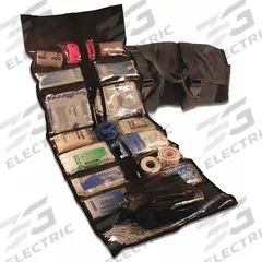 Law Enforcement Kit: 62 Components, Nylon, Bag, No Medication Included, Nylon (MPN FAP51). Key specifications — Brand: FIRST VOICE; Adhesive Bandages Included: (10) Adhesive Bandages; Product Type: Law Enforcement Kit; Tools Included: Emergency Blanket; Topical Medicinals Included: (10) Antiseptic Wipes; Wound Dressings Included: Burn Dressing; Housing Material: Nylon.