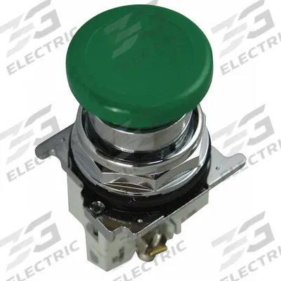 EATON Mushroom Head Push Button: Non-Illuminated, Mushroom Head Profile, Metallic - Mushroom-Head Push Buttons
