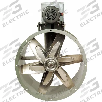 Dayton Tubeaxial Fan: Clean Air, 24 in Blade, 10,310 cfm @ 0.000 in SP, 208-230/460V AC - Clean Air Belt-Drive Fans with Drive