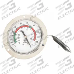 APPROVED VENDOR Analog Panel Mount Thermometer: -40°F to 60°F /-40°C to 15°C, ±2% Accuracy (MPN 1EPE9). Key specifications — attr1275163: APPROVED VENDOR; attr1275148: ±2 %.