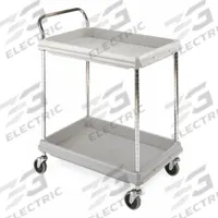 Laboratory Utility Cart: 39 1/2 in Overall Lg, 27 in Overall Wd, 33 1/4 in Overall Ht, Polymer, Gray (MPN GRBC2636-2DG). Key specifications — Brand: INSTOCK; Product Type: Lab Cart; Includes: (2) Shelves; Cart Material: Polymer.