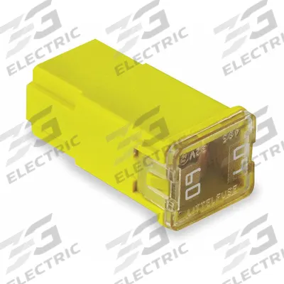 LITTELFUSE Automotive Fuse: JCAS Series, Yellow, Female, Cartridge, Time-Delay, 60 A - Female Time-Delay Fuses