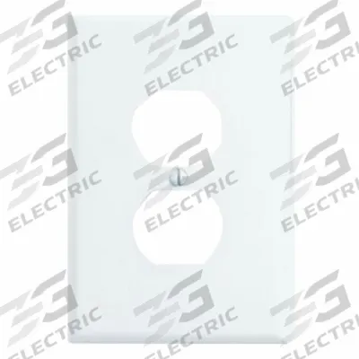 LEVITON Wall Plate: Duplex Outlet, 1 Gang, White - General Purpose Wall Plates