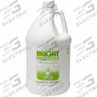 BRIGHT DYES Dye Tracer Liquid: Yellow/Green, Water Tracing Dye, Immediate, 1.8 cps Viscosity (MPN 106001-01G). Key specifications — Brand: BRIGHT DYES; Dissolution Time: Immediate; Color: Green/Yellow; Dye Type: Water Tracing Dye; Coverage: 12,500 gal (Strong Visual), 125,000 gal (Light Visual); Detectability: 100 ppb.