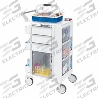 MARKETLAB Medical Procedure Cart: Aluminum, (2) Swivel/(2) Swivel with Brake, White - Medical Procedure Carts