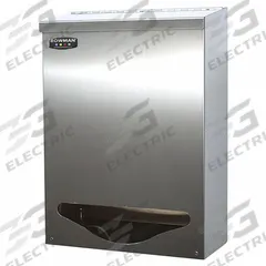 BOWMAN DISPENSERS Bulk Dispenser: 12 3/16 in Overall Wd, 5 3/4 in Overall Dp, 1 Compartments, Silver (MPN BK001-0300). Key specifications — Material: Stainless Steel; Color: Silver; Brand: BOWMAN DISPENSERS; Product Type: Bulk Dispenser; Compatible Dispensing Product: Shoe Covers.