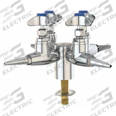 INSTOCK Needle Valve: Needle Valve, Threaded Shank, 4 Handles, 4 Outlets, Cross, 6.8 scfm Flow Rate (MPN GRL2880-134WSA-V). Key specifications — Brand: INSTOCK; Color/Finish: Chrome; Product Type: Needle Valve; Index Color: Yellow; Flow Pattern: 90 Degree.