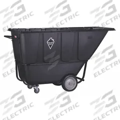 GRAINGER Tilt Truck: 27 cu ft, 1,250 lb, 77 in L x 33 1/4 in W x 44 3/4 in H, Black, Flat (MPN 21VK48). Key specifications — Color: Black; Brand: GRAINGER; Caster/Wheel Configuration: (2) Axle-Mounted.