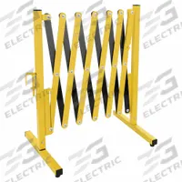 APPROVED VENDOR Portable Barricade: Accordion, Stationary, 37 1/2 in Ht, 11 1/3 ft Expanded Lg (MPN 22NY01). Key specifications — attr193635: APPROVED VENDOR; attr982495: Stationary; attr982499: Aluminum; attr982502: No Legend; attr982505: Stationary Foot; attr982507: Powder Coated; attr982518: No.