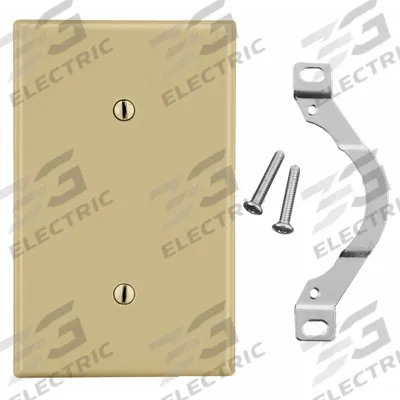 HUBBELL Wall Plate: Blank, 1 Gang, Ivory - General Purpose Wall Plates
