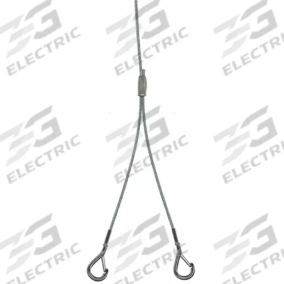 LITHONIA LIGHTING Aircraft Cable Hanging Kit: 120 in Lg, 1/6 in Wd - Clips, Chains & Hangers for Bay Lights
