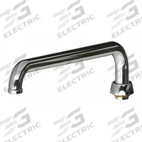 CHICAGO FAUCETS Spout: Spout, Arc, Swivel Spout, Brass, Polished Chrome, Laminar, 12 in Spout Reach (MPN L12LEOJKAB). Key specifications — Includes: Mounting Hardware; Product Type: Spout; Spout Style: Swivel; Body Material: Brass; Color/Finish: Polished Chrome; Brand: CHICAGO FAUCETS.