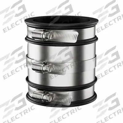 FERNCO Flexible Pipe Straight: PVC, For 1 1/2 in Pipe, Copper/Iron/PVC/Steel - Shielded Flexible Transition Couplings