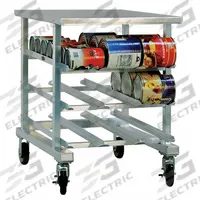 NEW AGE Can Rack: Half Size, 3 Shelves, 72 Cans Held, Mobile, 35 in Overall Ht, 25 in Overall Wd (MPN 1236). Key specifications — Material: Aluminum; Brand: NEW AGE; Full Size/Half Size: Half Size; Mobile/Stationary: Mobile; NSF Certified: Yes.