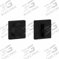 KWIKSET Single Cylinder Deadbolt: Cylindrical, 1 3/4 in Door Thick - Max, Black (MPN 660SQT-514-SMT-RCAL-RCS/5303-K3). Key specifications — ADA Compliant: No; Brand: KWIKSET; Finish: Flat Black Coated; Keyway Type: Kwikset KW1; Includes Core: Core Included.
