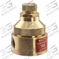 WATTS Pressure Regulator: FNPT x FNPT, 1/8 in Pipe Size, Brass, 0 psi to 125 psi, 140°F Max. Op Temp (MPN 1/8 LF560 0-125). Key specifications — Brand: WATTS; Low-Lead Compliance: Low-Lead Compliant.
