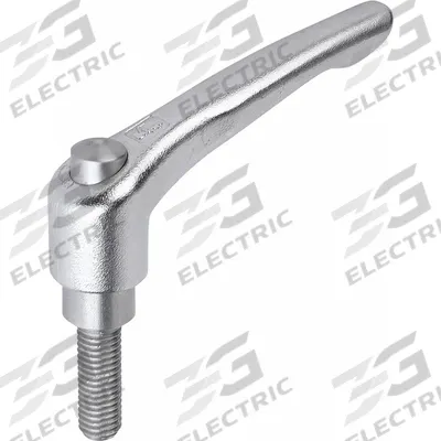KIPP Adjustable Handle: SS, 1/4"-20 Thread, 40 mm Thread Lg, 65 mm Lg - Corrosion-Resistant Teardrop-Style Adjustable Handles with Threaded Stud