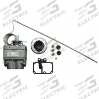 Gas Thermostat: LP/Natural Gas, 150°F to 550°F, 54 in Capillary, 3/8" Pipe, 3/16 in Bulb Dia (MPN 4200-025). Key specifications — Product Type: Gas Thermostat; Compatible with Brand: Hobart; Manufacturer Part Number: 4200-025; For Fuel Type: Natural Gas; OEM Replacement Part Number: 4200-C005; Compatible with Series: Universal; Dial Range: 150 to 550; Gas Connection: 3/8" Pipe.