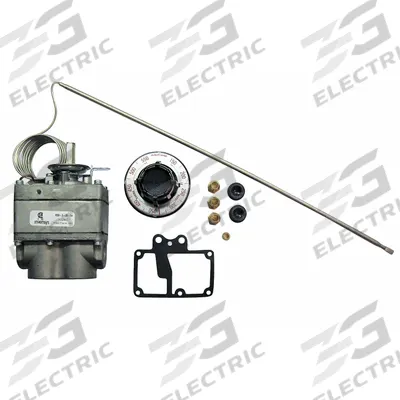 ROBERTSHAW Gas Thermostat: LP/Natural Gas, 150°F to 550°F, 54 in Capillary, 3/8" Pipe - Gas Cooking Thermostats
