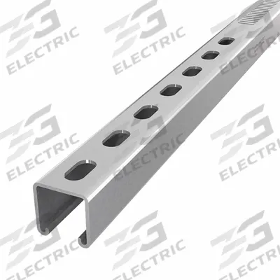 DAKOTA SYSTEMS Strut Channel: Steel, Pre-Galvanized Zinc, 12 ga Gauge - Perforated-Slot Strut Channels